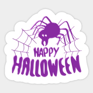 Happy Halloween Spider web purple Sticker